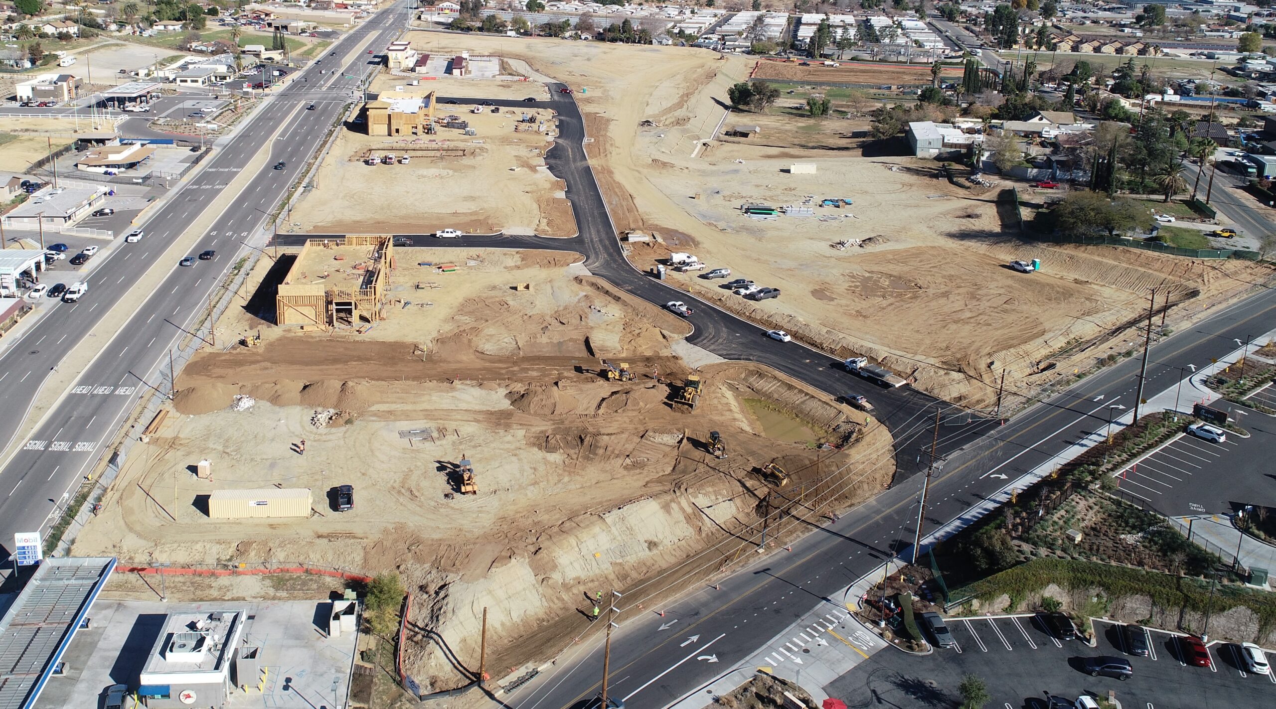 CM Corp — Yucaipa Pointe commercial development, aerial view